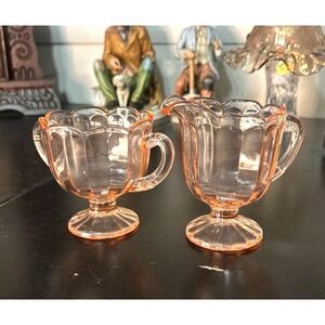 MacBeth Evans American Sweetheart Pink Depression Cream Sugar Set 1930s